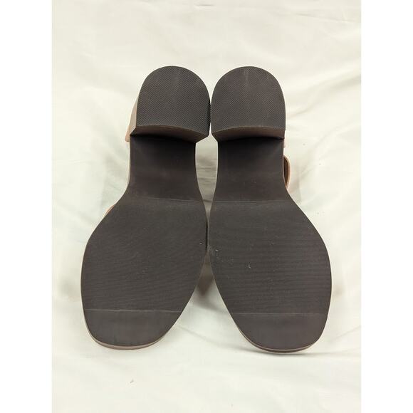 Torrid Ankle Strap Block Heels 12WW Tan Dressy High Heeled Open Toe Sandal - Picture 8 of 11